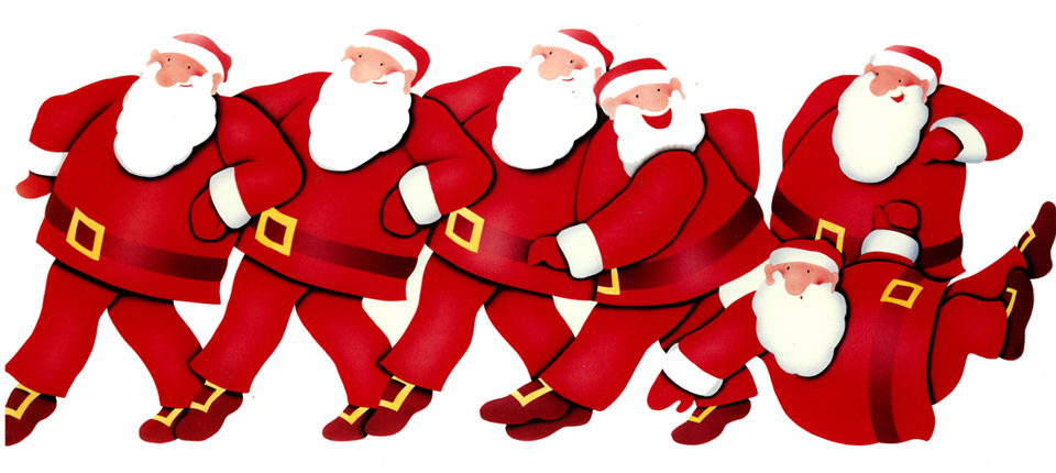 Santa Clauses celebrating Christmas (Standa art direction)